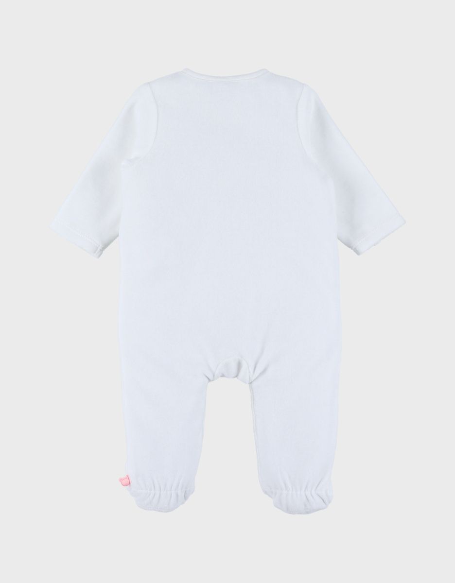 Pyjama en velours blanc brodé – Fluffy (Noukie's) - Image 3