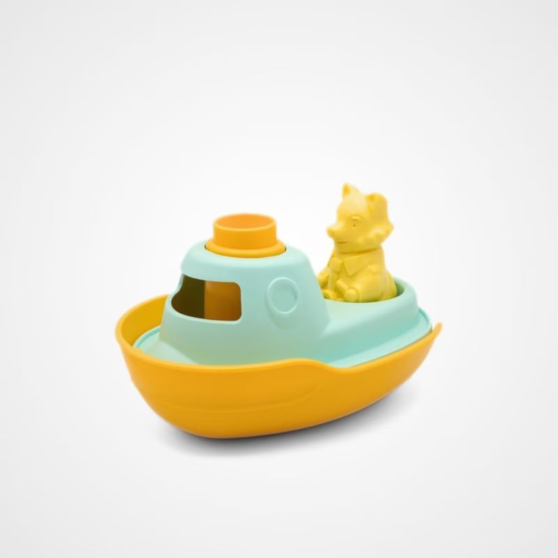 Jouet de bain made in france en matière recyclée bateau de mr renard (Le Jouet Simple) - Image 1