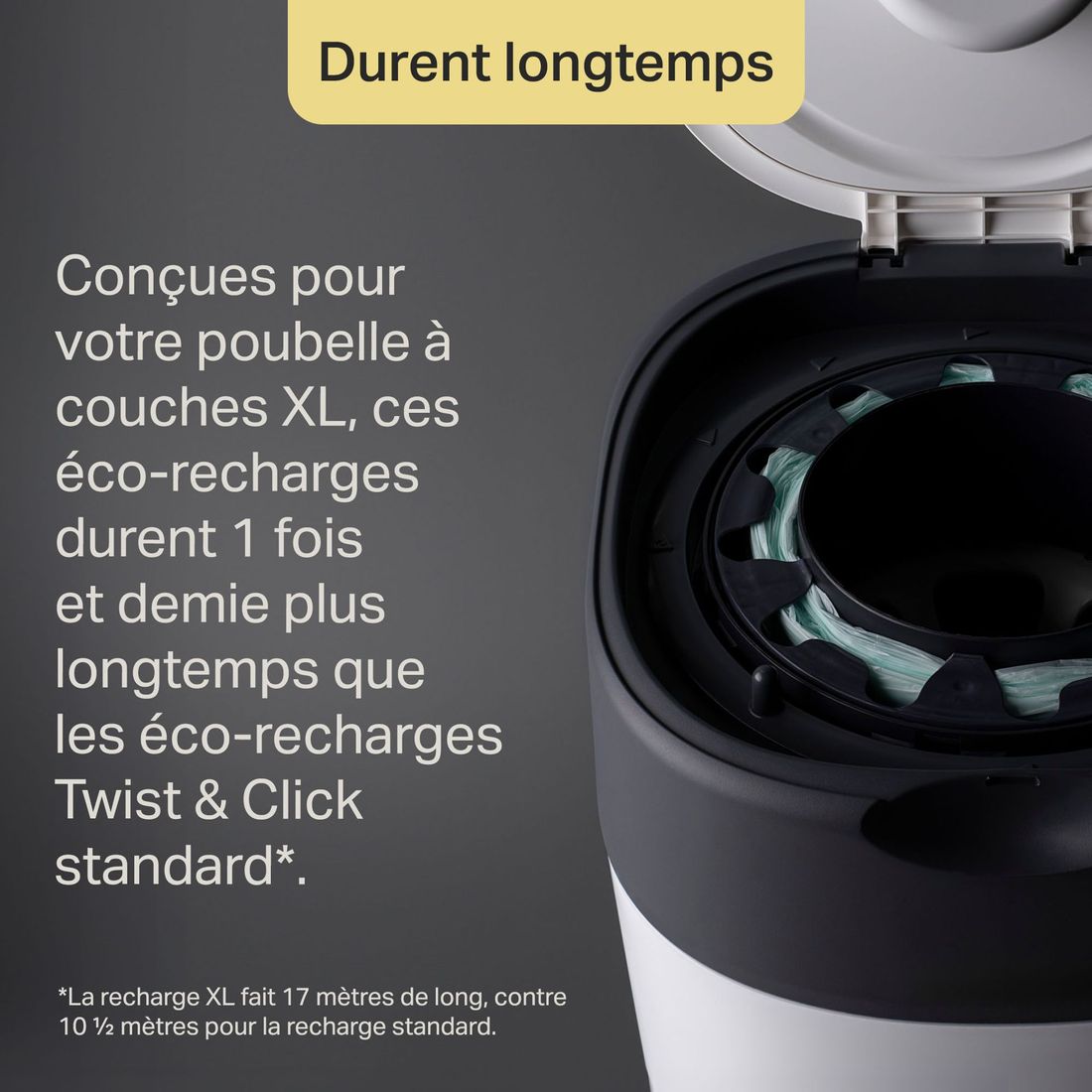 Poubelle à Couches Twist and Click XL, Inclut 1x recharge (Tommee Tippee) - Image 6
