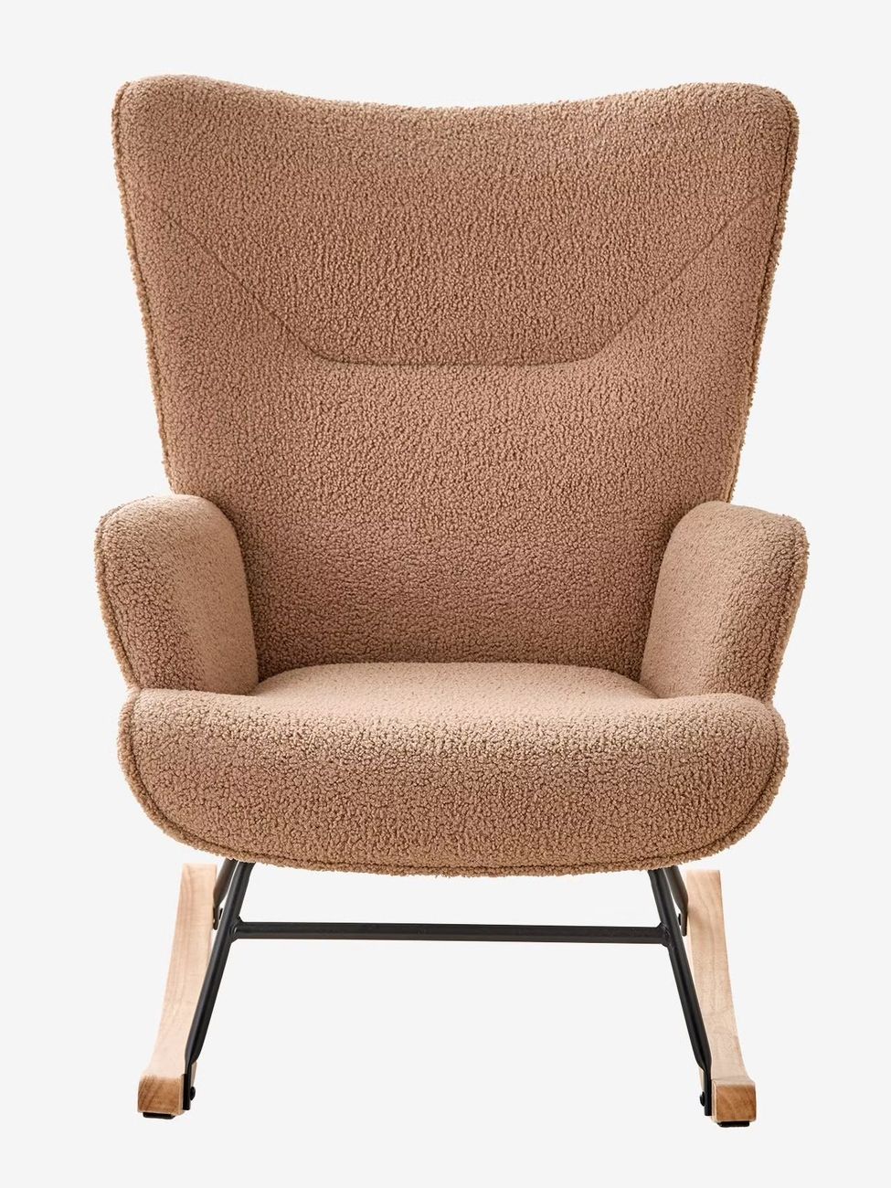 Fauteuil d'allaitement à bascule en tissu bouclette moka (Vertbaudet) - Image 2