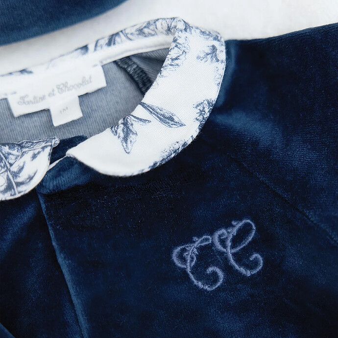 Pyjama Toile de Jouy Bleu - 1 Mois (Tartine et Chocolat) - Image 5
