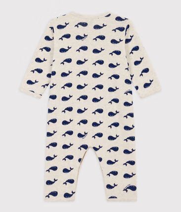 Dors-bien sans pieds bébé en coton imprimé baleine (Petit Bateau) - Image 1