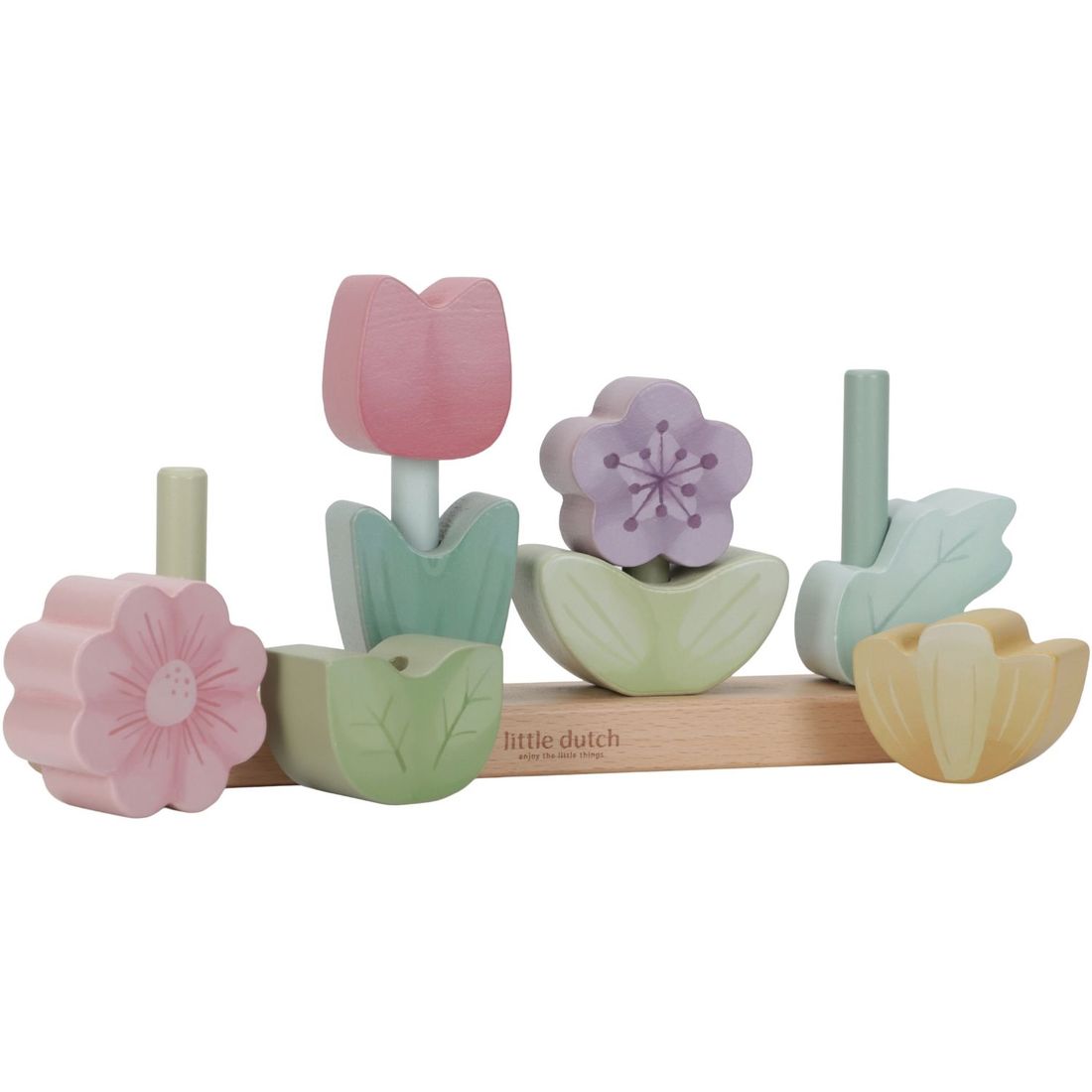 Puzzle fleurs à empiler en bois FSC Fairy Garden (Little Dutch) - Image 5