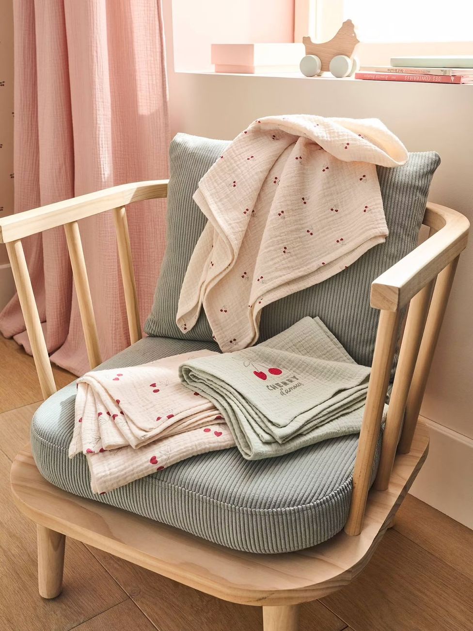 Lot de 3 langes CHERRY beige imprimé (Vertbaudet) - Image 2