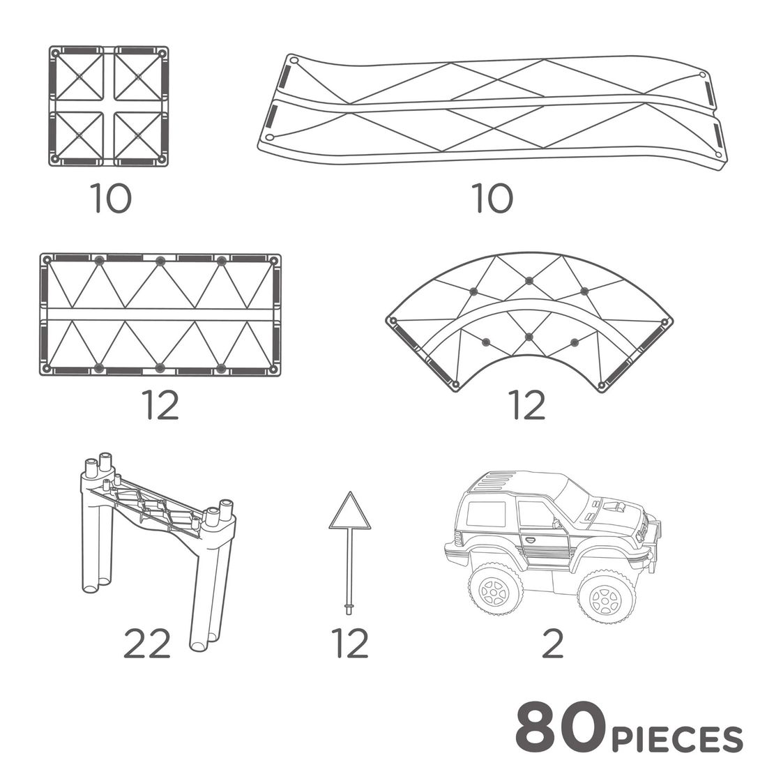 Blocs de construction magnétiques Cleverclixx Race Track Large Pastel 80 Pièces (Cleverclixx) - Image 7