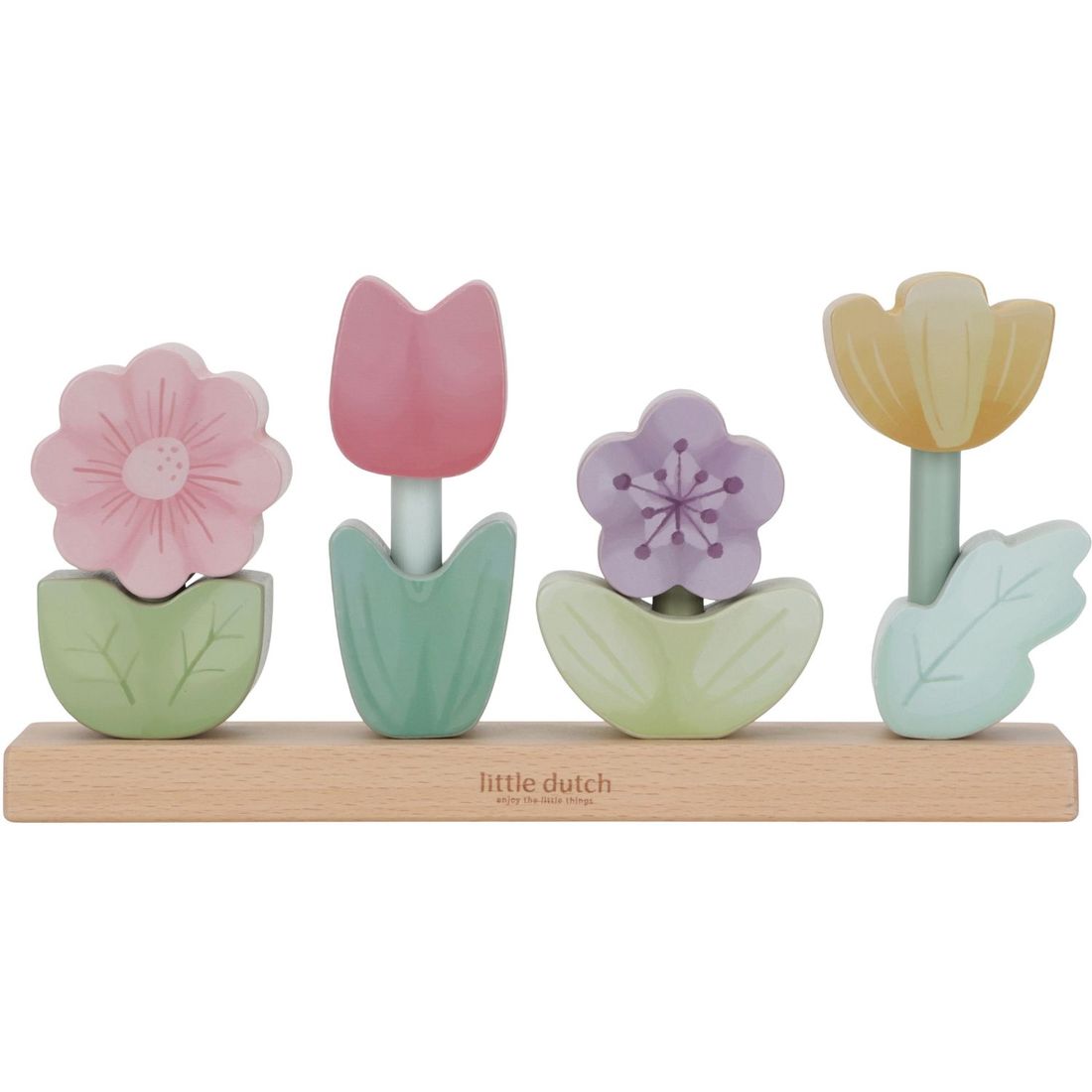Puzzle fleurs à empiler en bois FSC Fairy Garden (Little Dutch) - Image 1