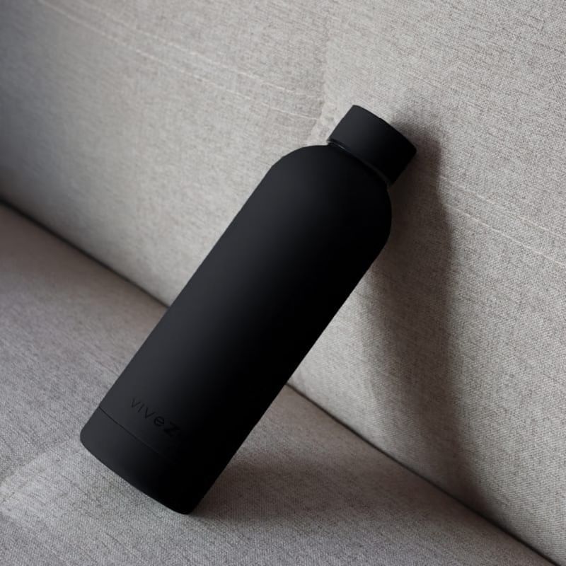 Gourde isotherme 500ml - noir (Vivezen) - Couverture