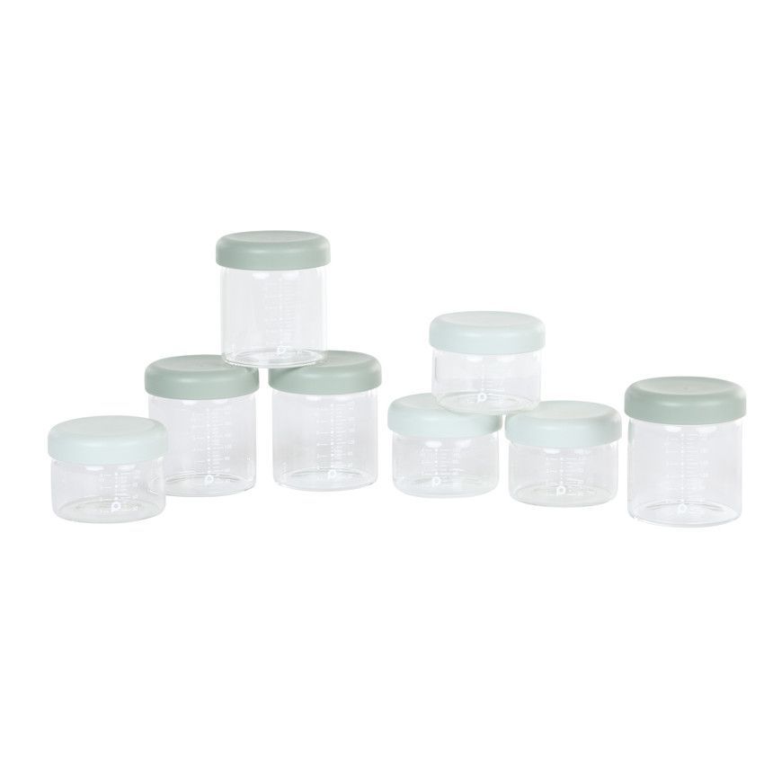 Lot de 8 pots de conservation en verre 4 x 120 ml + 4 x 220 ml - Transparent (Prémaman) - Image 1