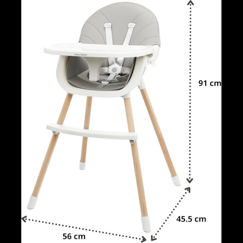 Chaise haute bébé +6 mois evolutive (Moby System) - Image 2