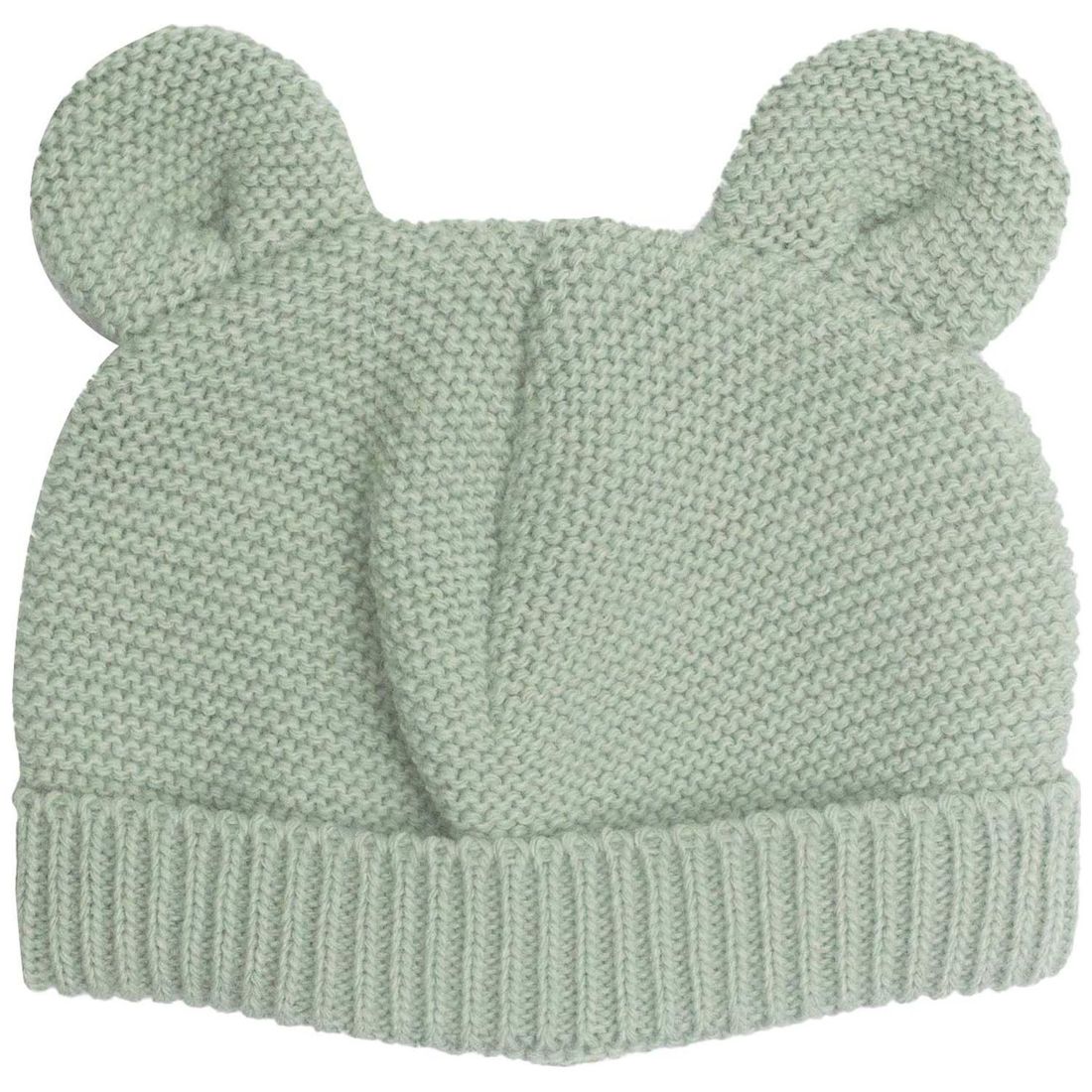 Bonnet de naissance Ours en maille Vert Olive (0-1 mois) (Trois Kilos Sept) - Couverture