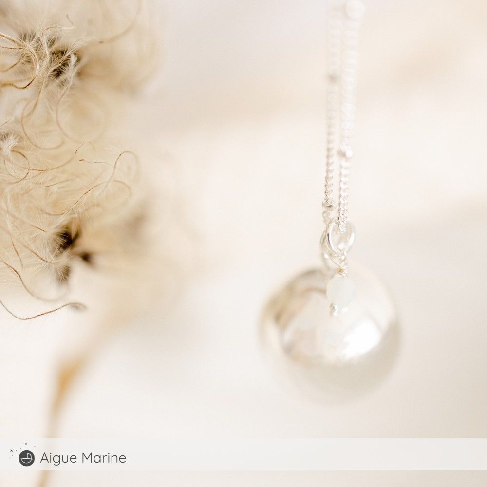 Bola de grossesse Equilibre chaîne personnalisable (plaqué argent 925) (Pleine Lune) - Image 4