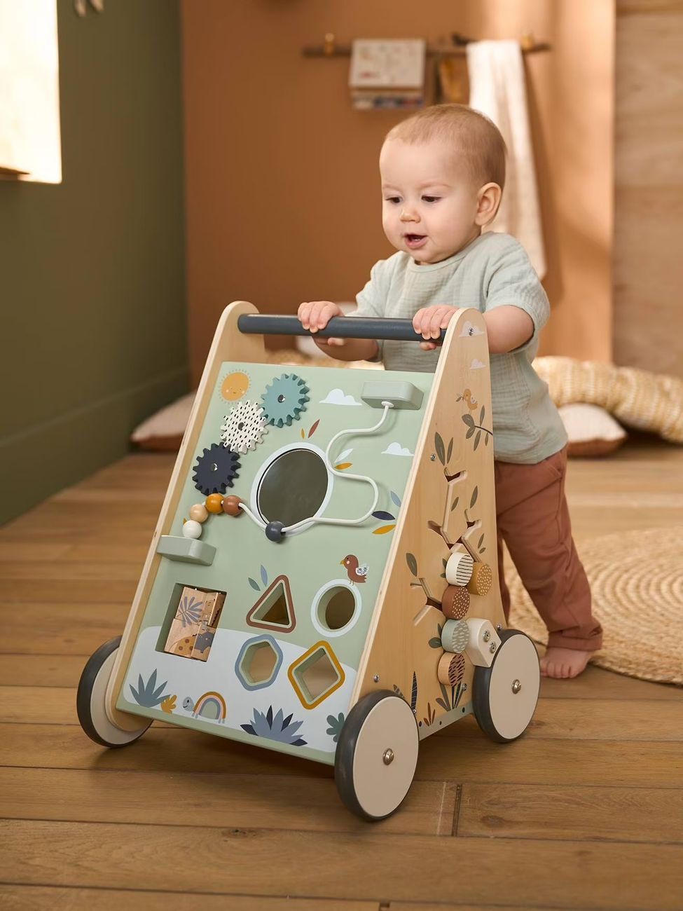 Chariot de marche avec freins en bois FSC® tanzanie (Vertbaudet) - Couverture