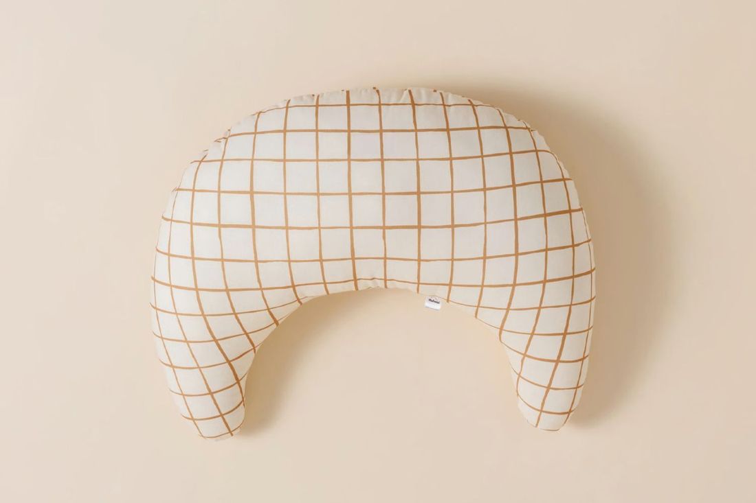 - Coussin d'Allaitement Vichy Caramel - Camel (Mon Lit Cabane) - Couverture