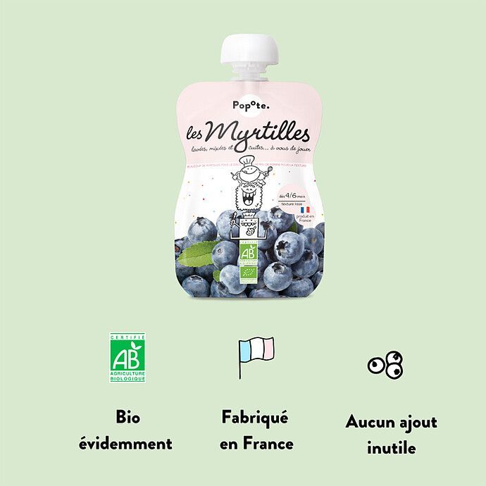 Gourde Repas Bio Myrtilles - 120 g (Popote) - Image 4