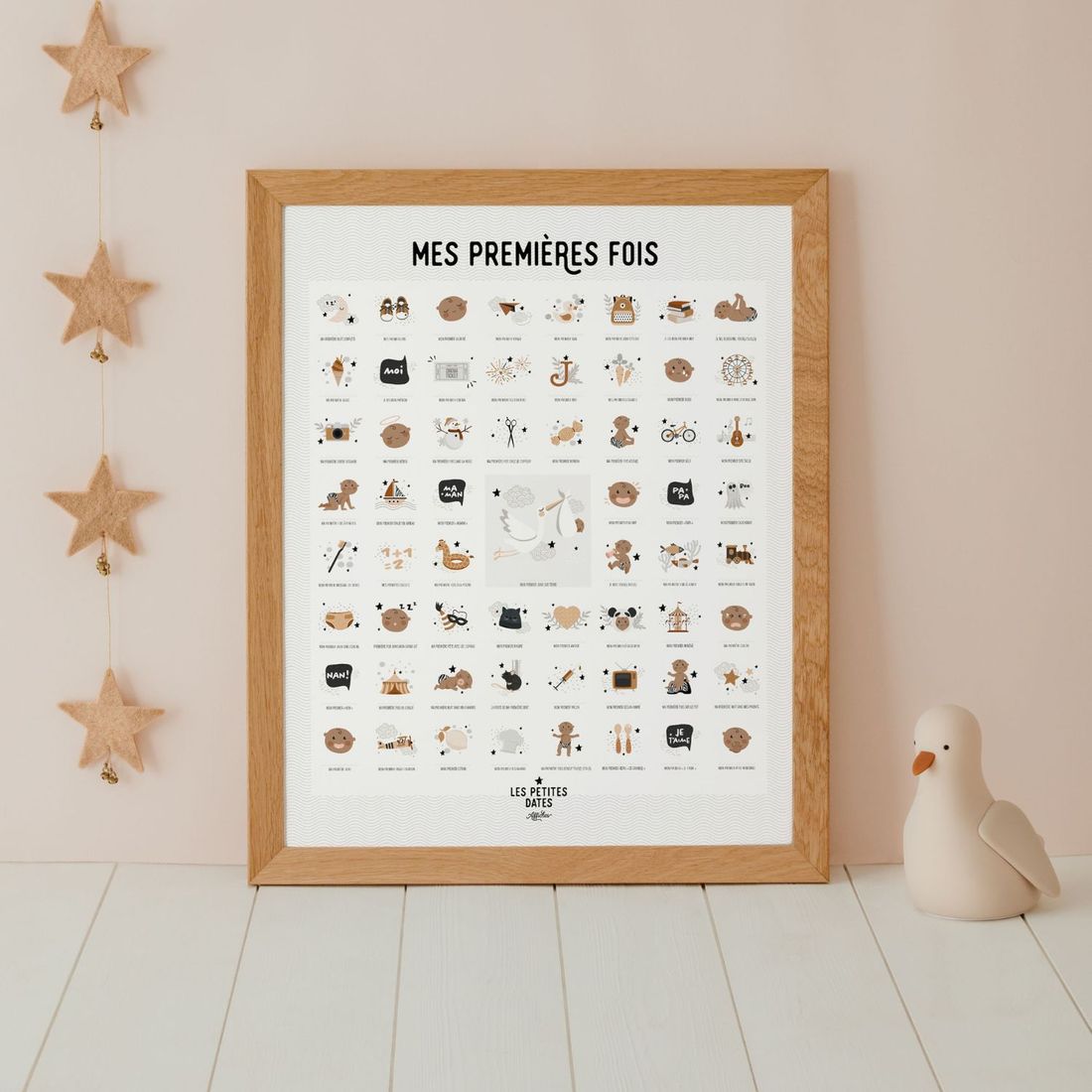 Affiche Mes Premières Fois Peau foncée Maman et Papa (40x50 cm) (Les Petites Dates) - Image 2