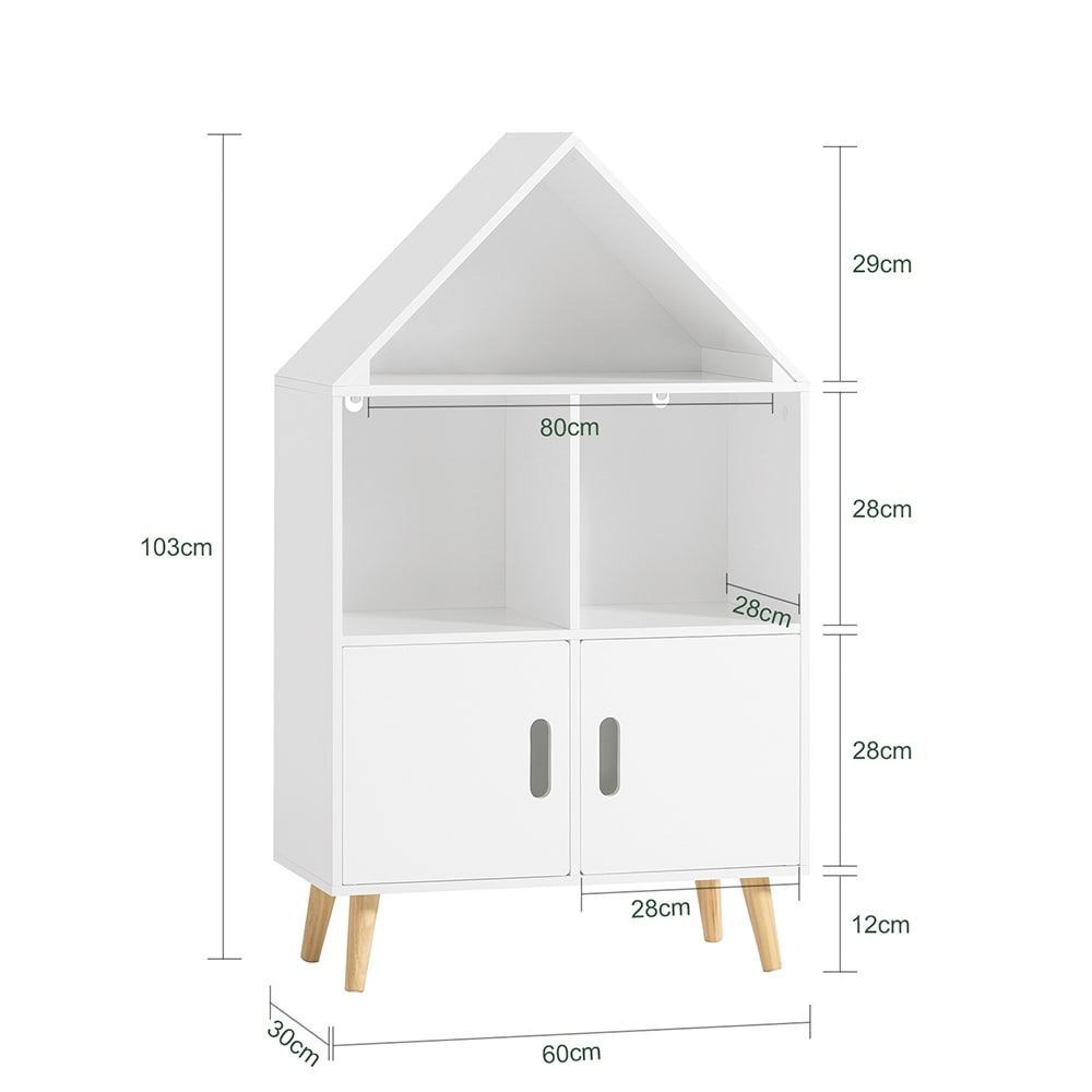 Bibliothèque pour enfant 2 portes en bois blanc (SoBuy) - Image 2