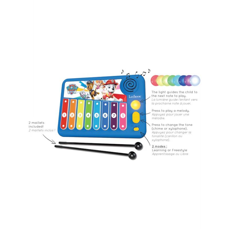 Xylophone pat' patrouille avec apprentissage lumineux de la musique (Lexibook) - Image 1
