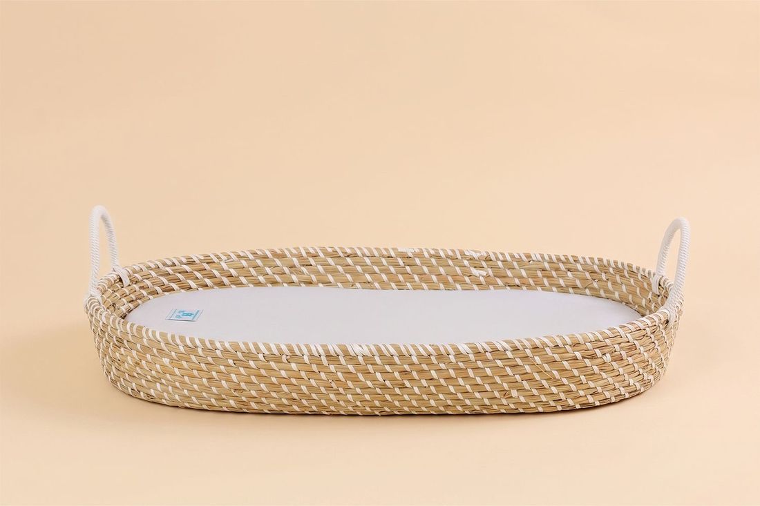 - Panier à Langer avec Matelas - Naturel & Blanc - Naturel (Mon Lit Cabane) - Image 1