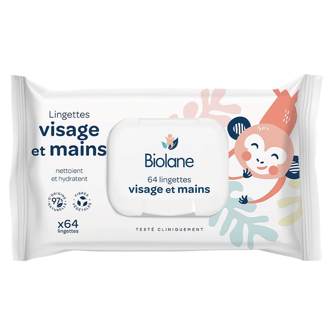 Paquet de 64 Lingettes Visage et Mains (Biolane) - Couverture