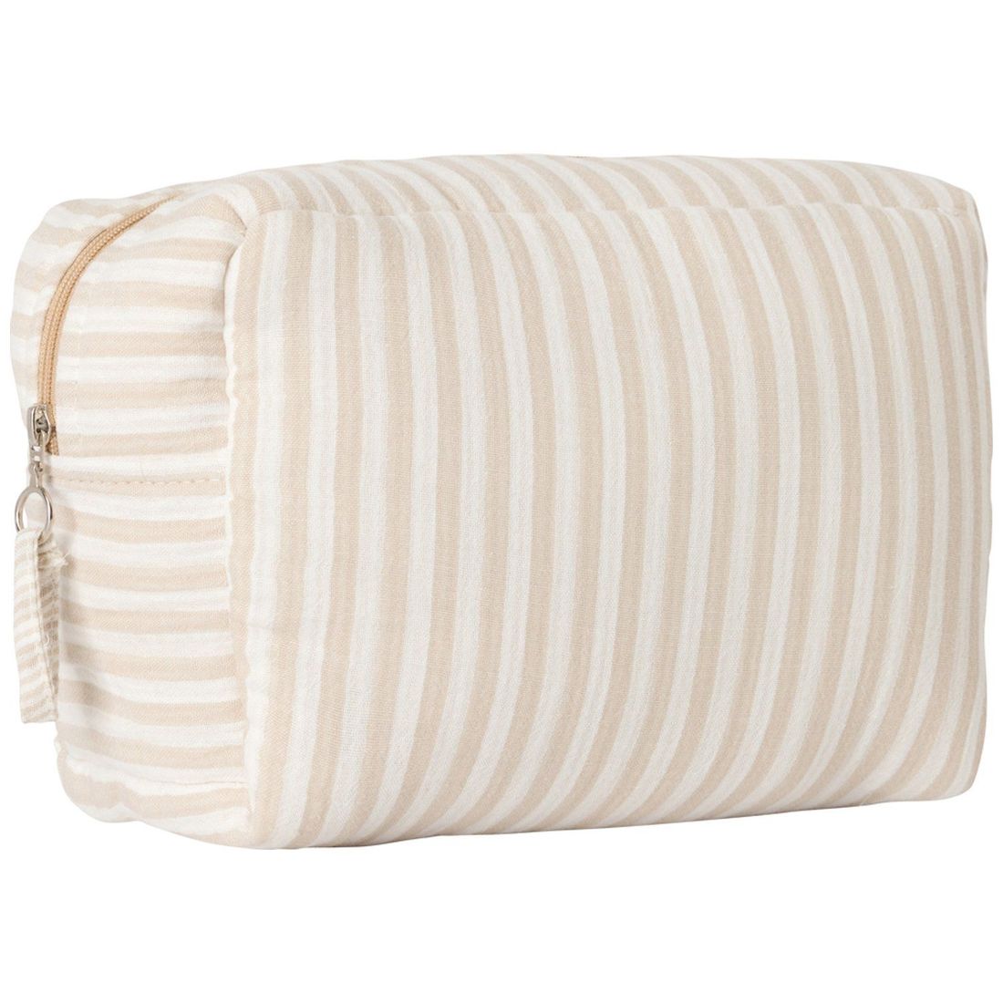 Trousse de toilette gaze de coton beige rayé galet (Bb&Co) - Couverture