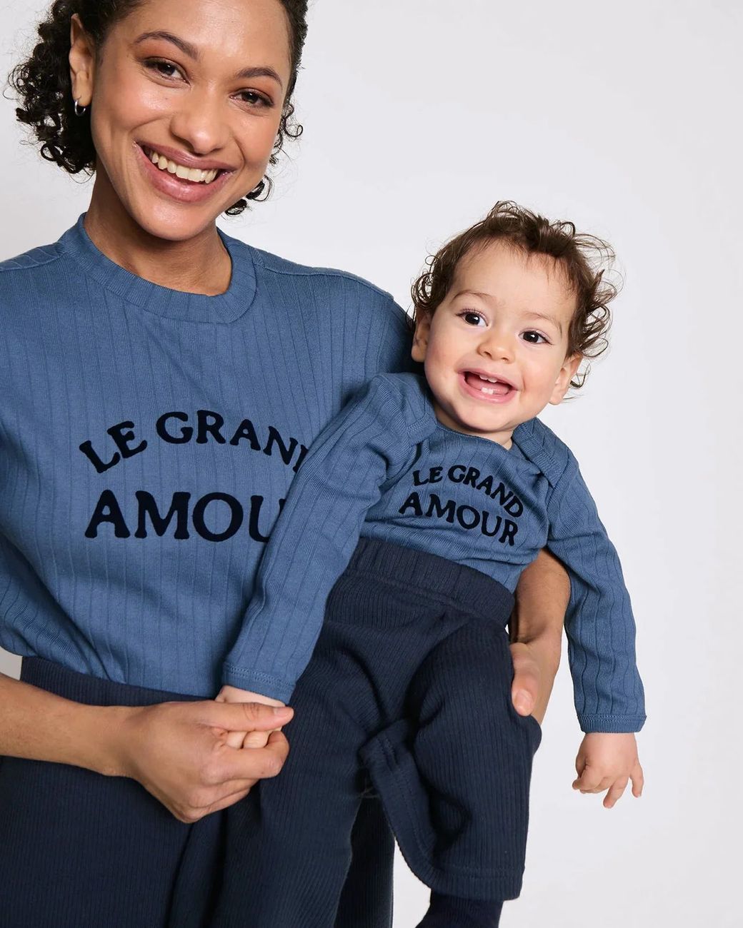 Le body Le grand amour en coton bio - bleu (émoi émoi) - Image 2