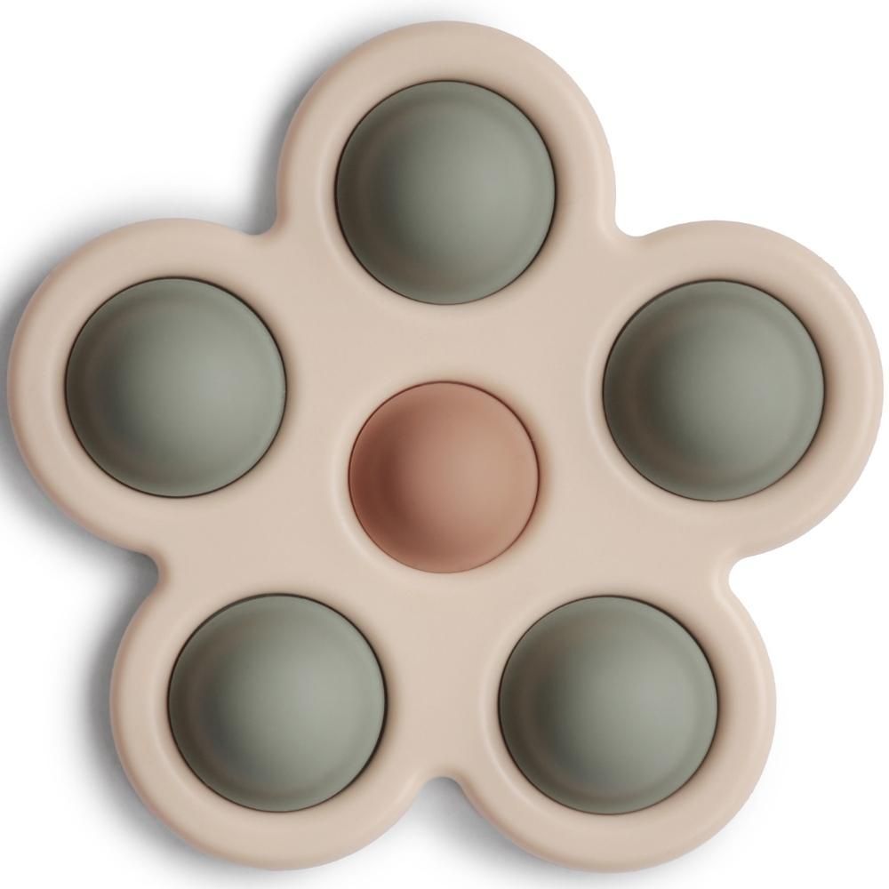 Jouet en silicone Fleur Dried thyme-Natural-Shifting sand (Mushie) - Image 1