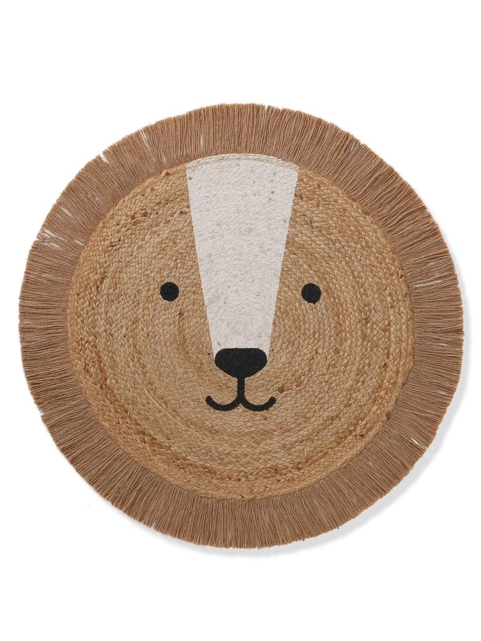 Tapis rond en jute Lion beige doré (Vertbaudet) - Image 1