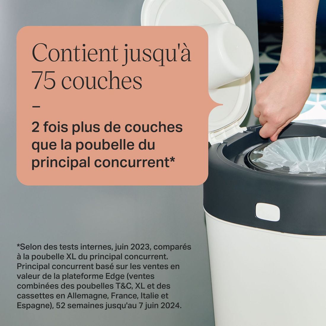 Poubelle à Couches Twist and Click XL, Inclut 1x recharge (Tommee Tippee) - Image 5
