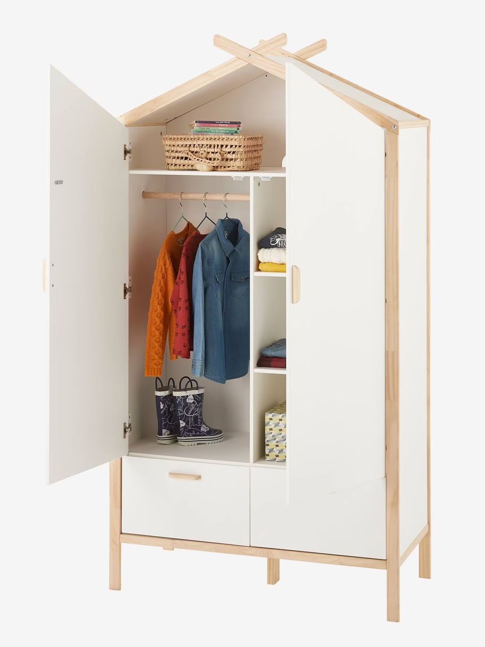 Armoire cabane ROBINSON blanc mate (Vertbaudet) - Image 2