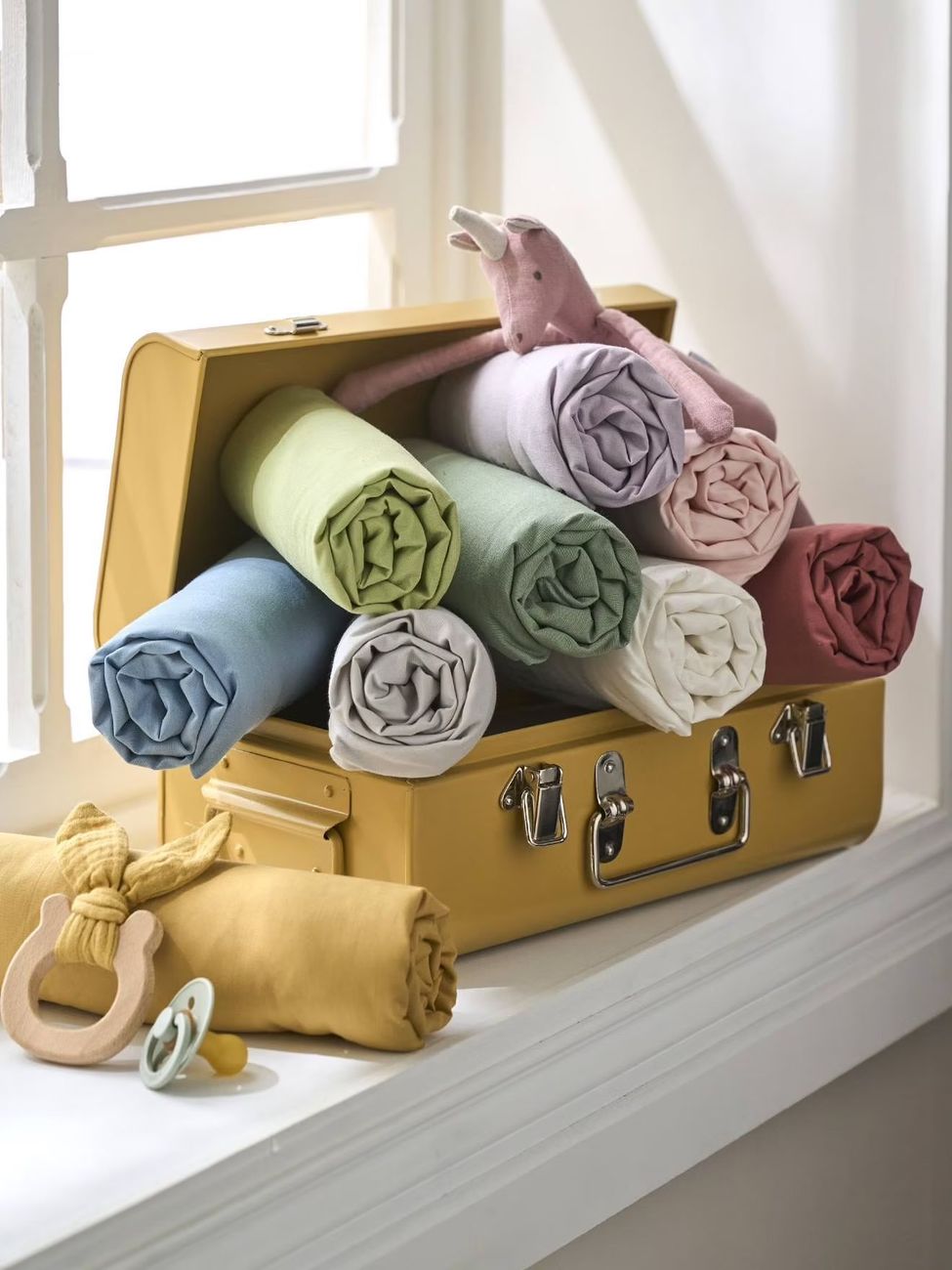 Drap-housse uni bébé écru (Vertbaudet) - Image 1