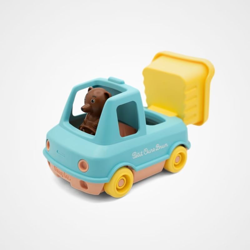 Le camion benne made in france en matière recyclée de petit ours brun (Le Jouet Simple) - Image 1