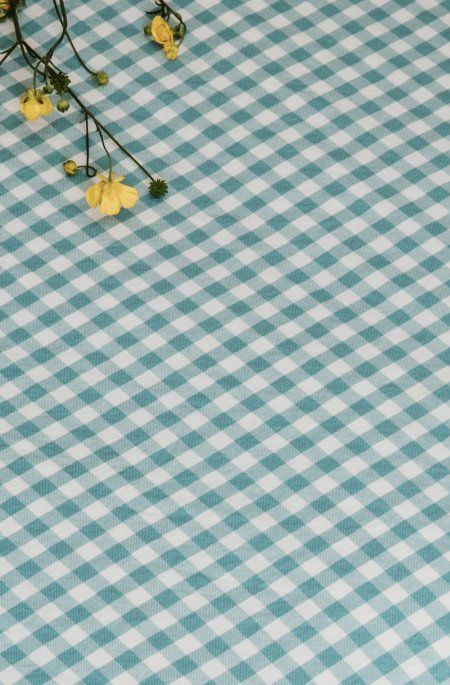 Drap housse bébé Percale Coton Bio Vichy Vichy Azur Percale c (Kadolis) - Image 2