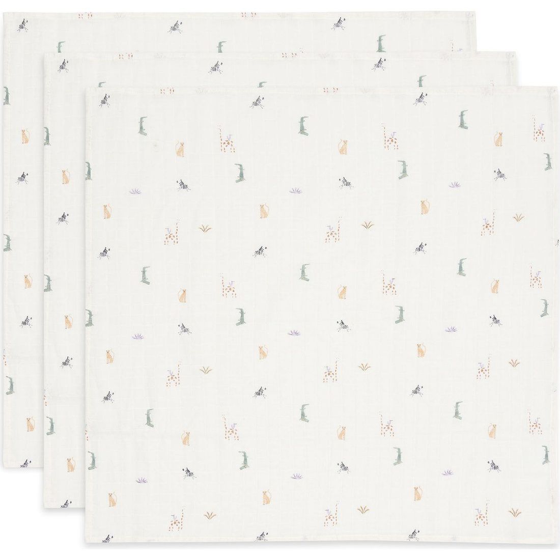 Lot de 3 langes en coton Jungle Jambo (70 x 70 cm) (Jollein) - Couverture