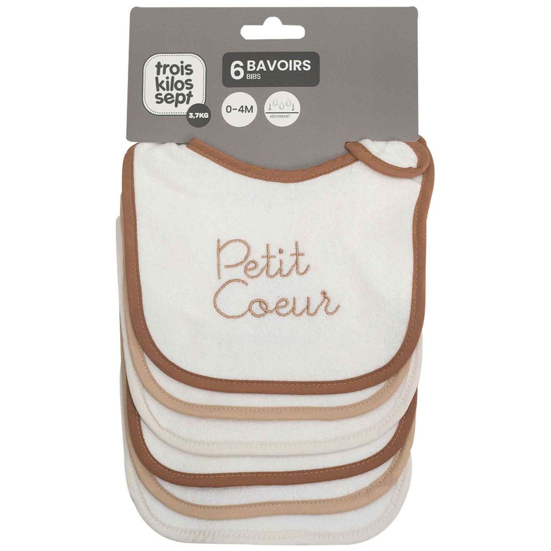 Lot de 6 bavoirs premier âge Brodé (Trois Kilos Sept) - Image 8