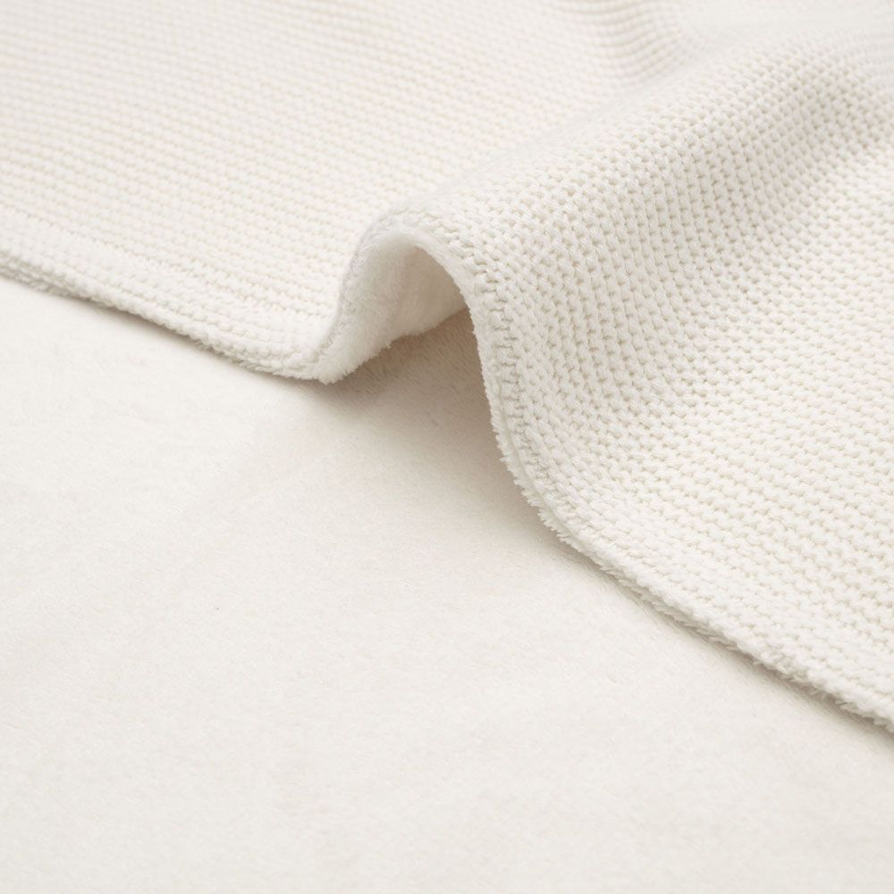 Couverture en polaire Basic Knit Ivory (75 x 100 cm) (Jollein) - Image 8