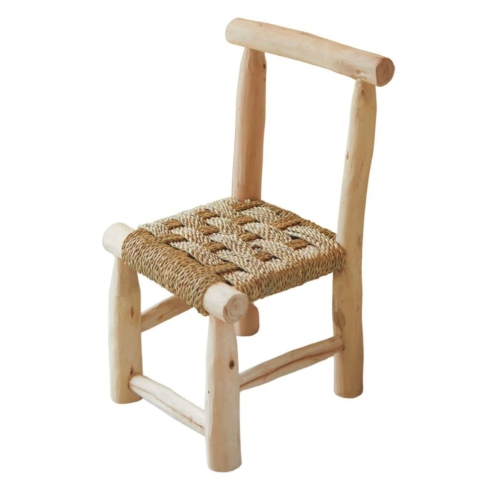 Chaise enfant bois japandi naturel 20 x 20 (Home Maison) - Image 1