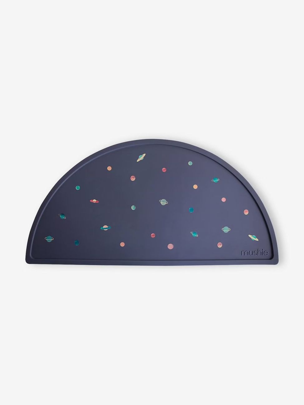 Set de table en silicone bleu nuit/planètes (Mushie) - Image 1