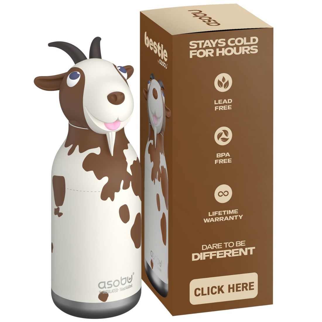 Gourde isotherme Bestie Chèvre (460 ml) (Asobu) - Image 5