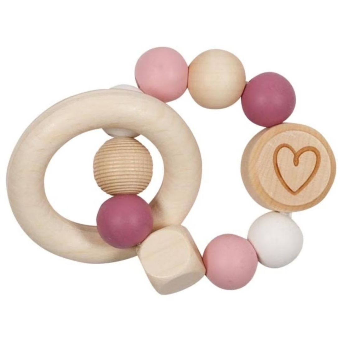 Hochet En Bois Et Silicone Rose (Goki) - Couverture
