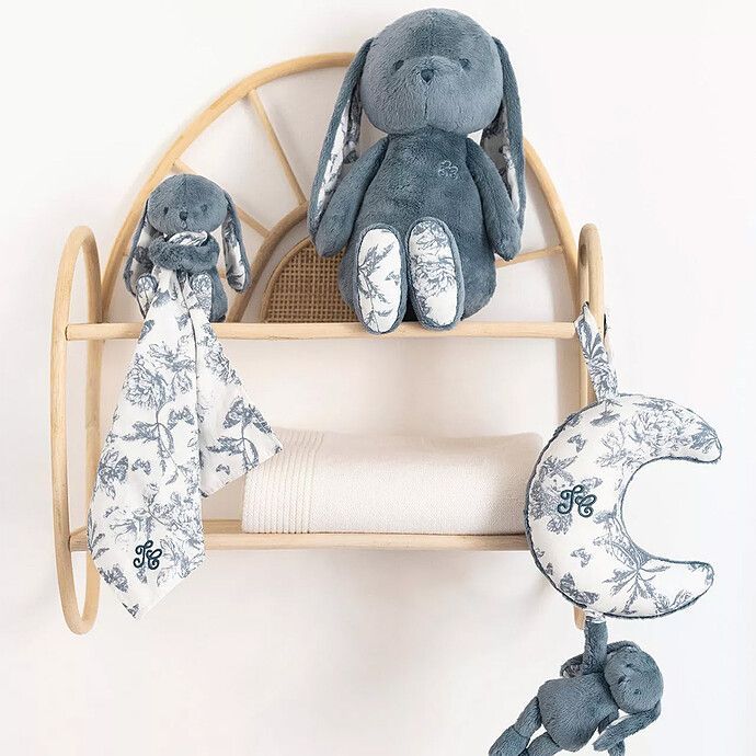 Doudou Augustin le Lapin - Toile de Jouy Bleu (Tartine et Chocolat) - Image 4