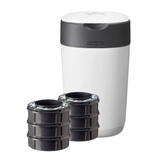 Poubelle à Couches Avancée Twist & Click Starter-pack, Lot de 6 Recharges (Tommee Tippee) - Couverture