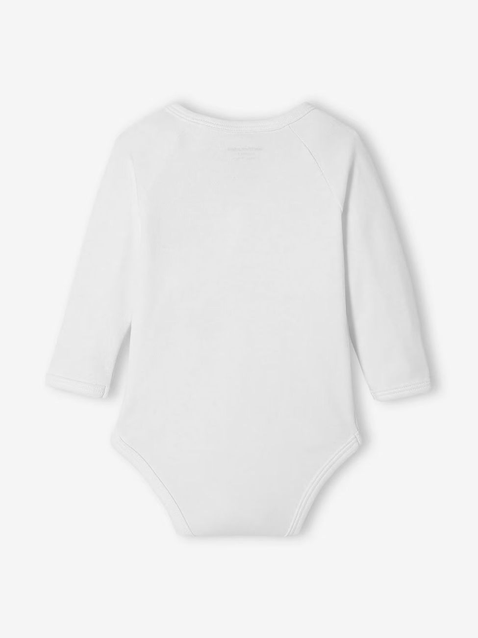 Lot de 5 bodies bébé manches longues ouverture naissance BASICS lot blanc (Vertbaudet) - Image 2