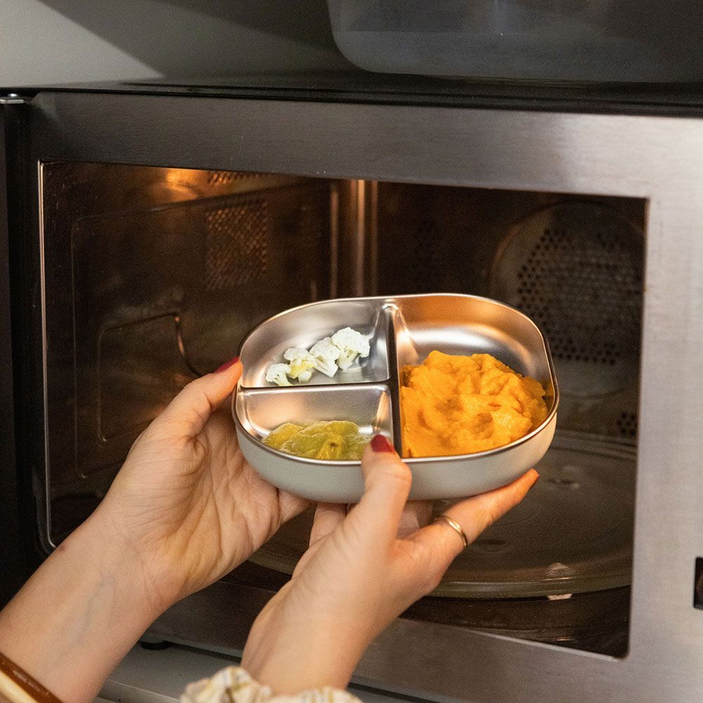 Assiette compartimentée en inox micro-ondable (Béaba) - Image 4