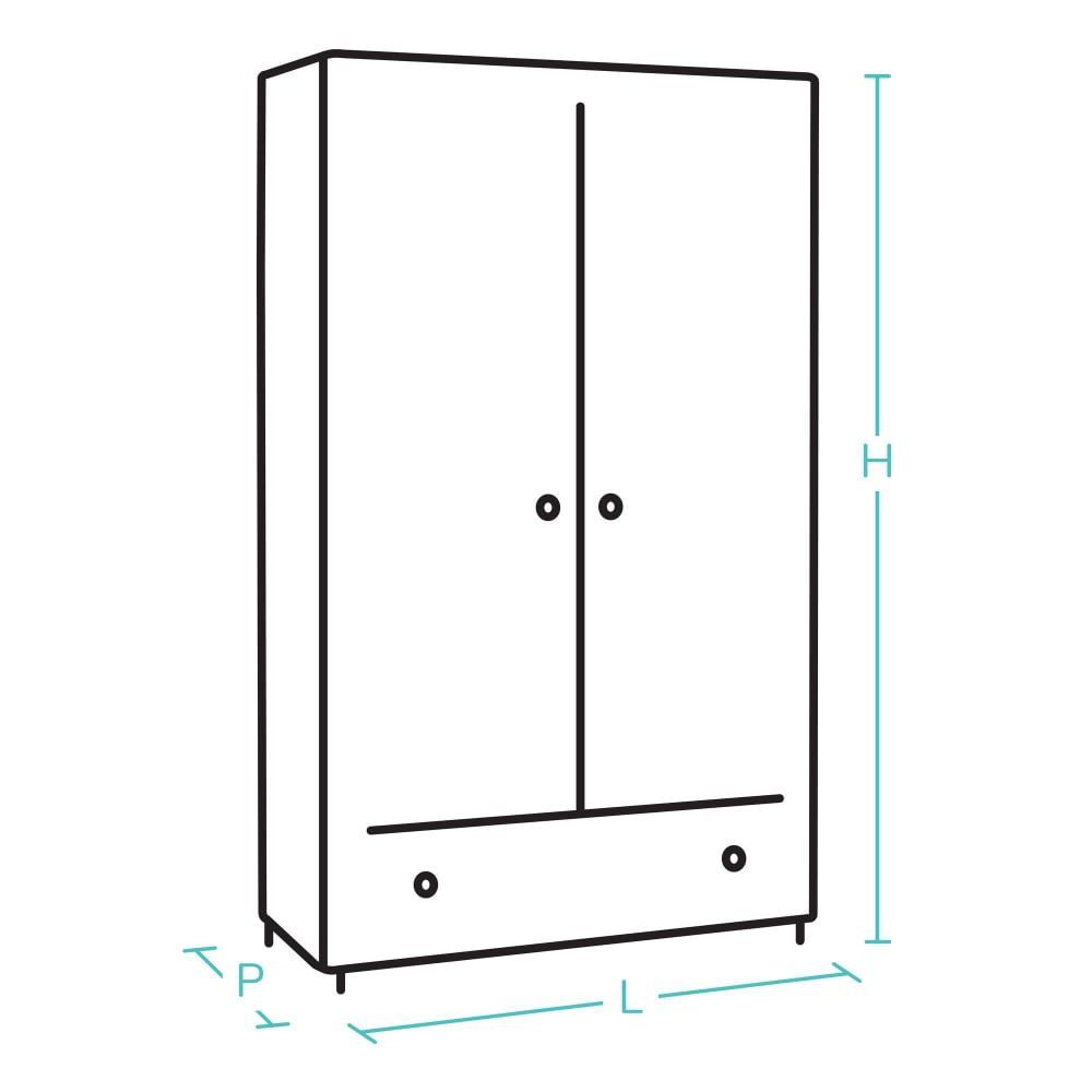 Armoire 2 portes effet bois (CAMIF) - Image 2