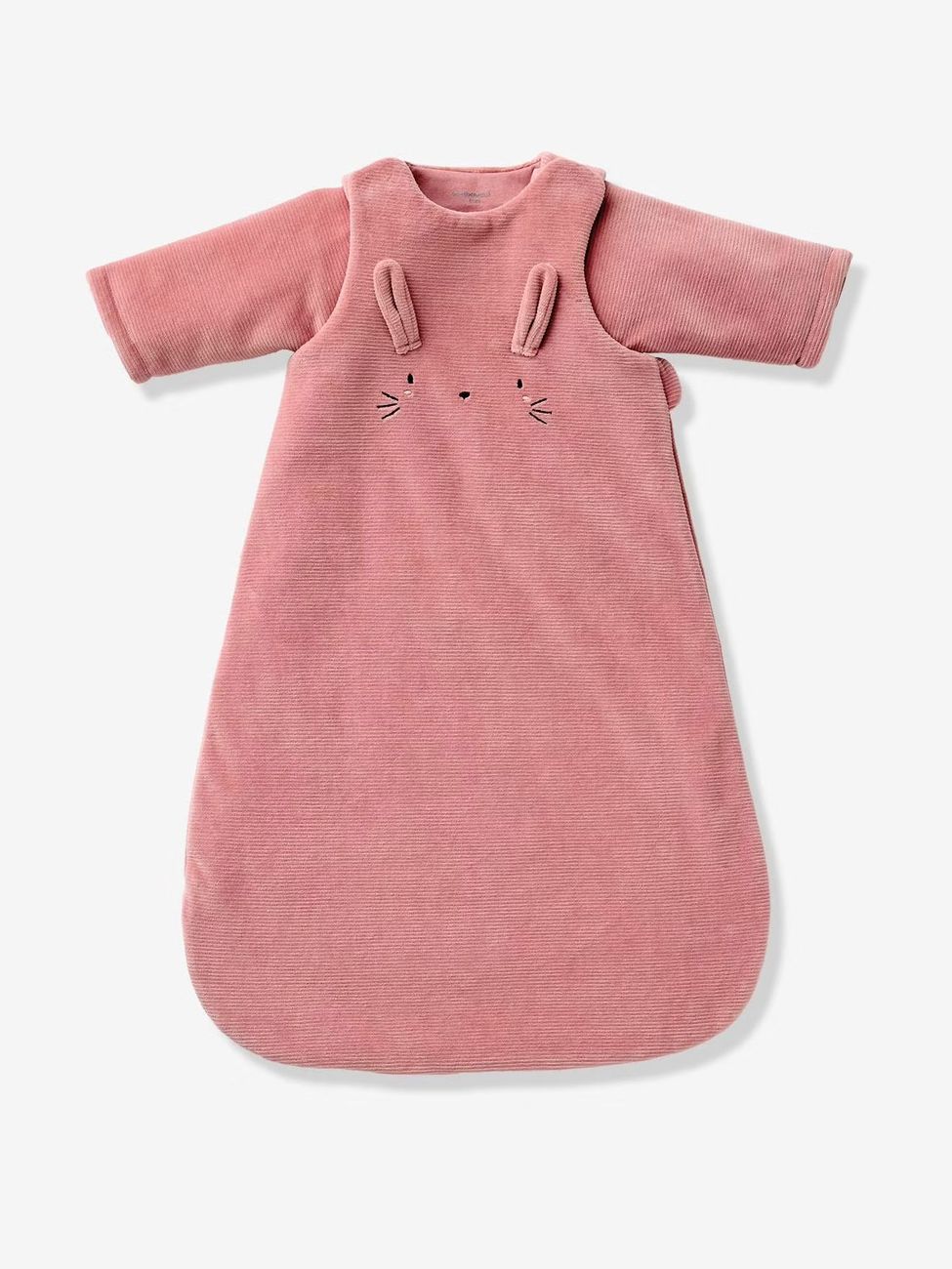 Gigoteuse bébé velours côtelé vieux rose (Vertbaudet) - Image 2