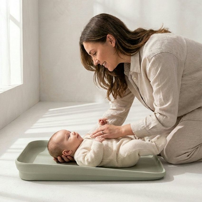 Matelas à langer compact en Mousse-PURE certifiée Beige délavé - Beige (Twistshake) - Couverture