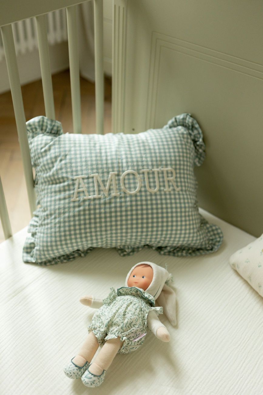 Coussin "Amour" imprimé vichy (Cyrillus) - Image 4