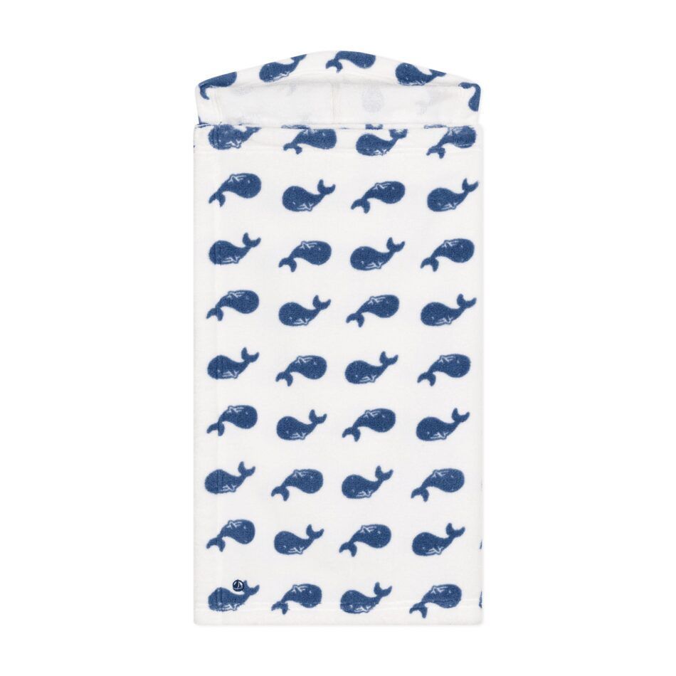 Cape de bain en éponge imprimé baleine (Petit Bateau) - Image 4