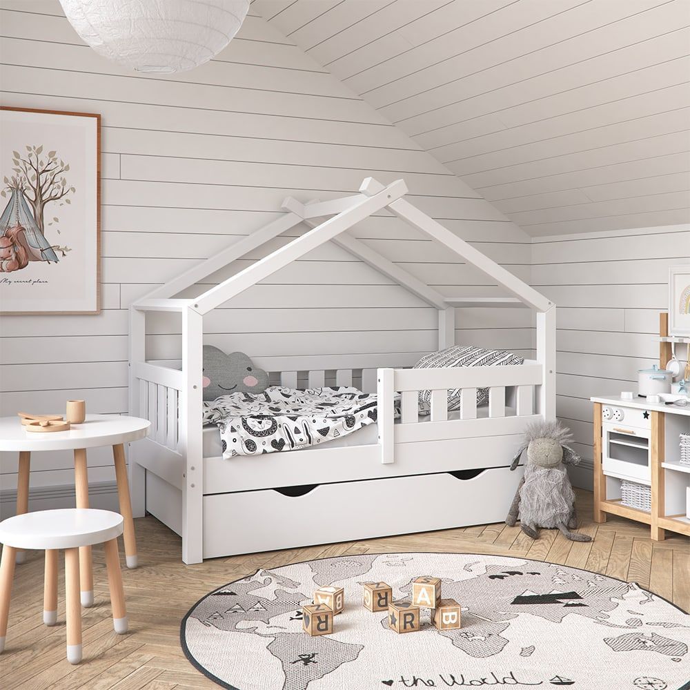 Lit cabane avec tiroir, blanc 148 x 127.9cm (VitaliSpa®) - Image 1