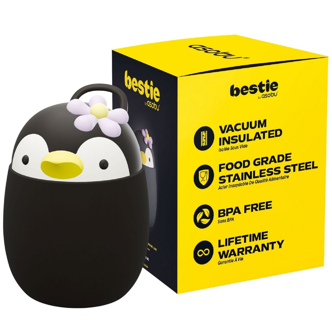 Boîte repas isotherme Bestie Foodie Pingouin (600 ml) (Asobu) - Image 2